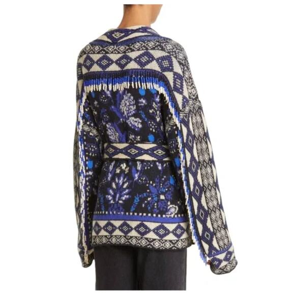 FARM RIO Macaw Forest Tie-belt Beaded Cardigan Size Small - Picture 3 of 16